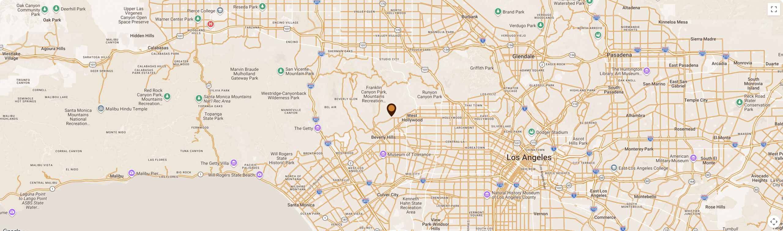 Map showing Smile Lounge West Hollywood at 8704 Santa Monica Blvd. Suite 201A, West Hollywood, CA 90069